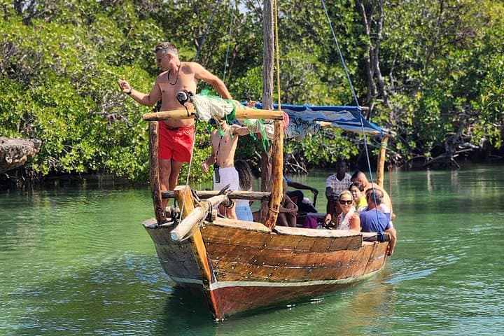 Private Safari Blue Dhow Cruise: Menai Bay Snorkel & Kwale Island Day Trip