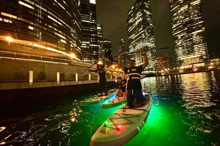 Glow and Glide: Motorized LED Paddleboard Sunset Tours on the Chicago River photo 6