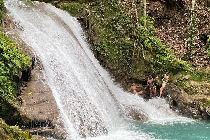 Blue Hole and Rio Bueno River Adventure: Waterfall Climbs, Caves & Class II Rafting in Ocho Rios photo 1