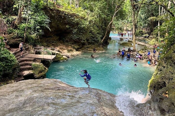 Blue Hole and Rio Bueno River Adventure: Waterfall Climbs, Caves & Class II Rafting in Ocho Rios photo 2