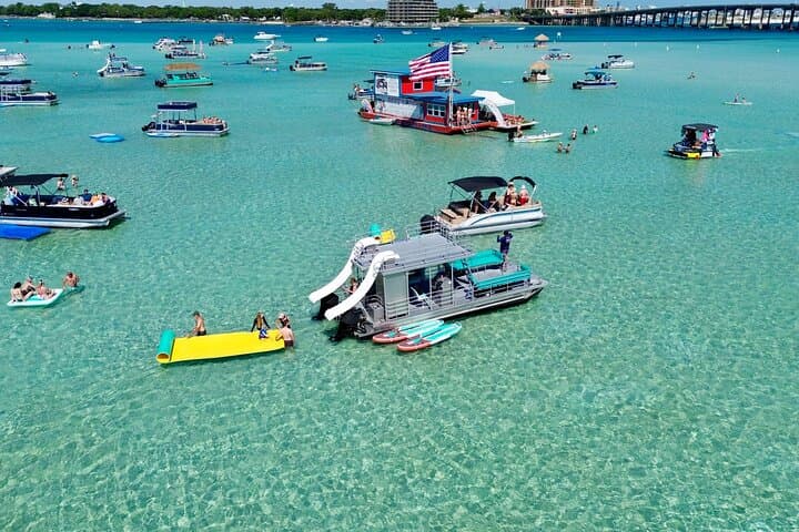 Private Crab Island Slide Pontoon Charter — Double-Decker Day at Destin’s Floating Playground