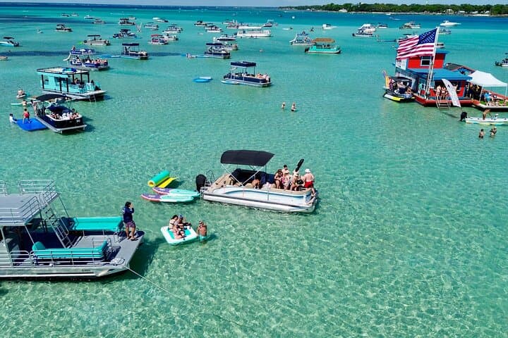 Private Crab Island Pontoon Charter with Inflatables in Destin