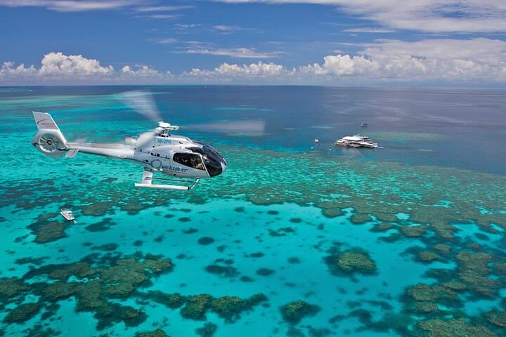 Great Barrier Reef Outer Reef Pontoon Cruise with 10-Minute Scenic Helicopter Flight