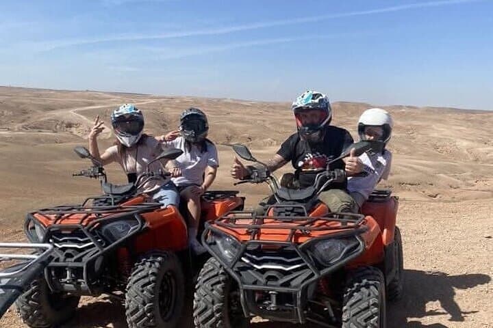 Agafay Desert Quad and Sunset Dinner: Quad Ride, Camel Trek & Berber Show from Marrakech