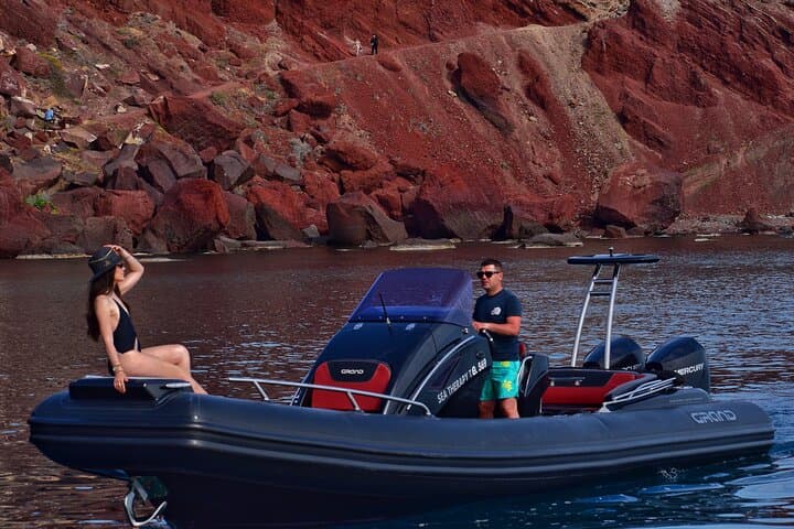 Private Santorini Caldera Boat Tour from Vlychada: Red Beach, Hot Springs & Secluded Coves photo 6