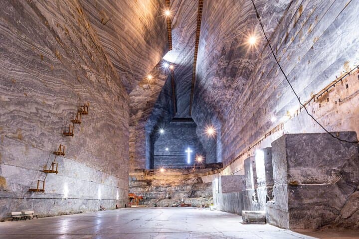 Explore Slănic Prahova Salt Mine: Underground Halls & Salt Sculptures from Brașov