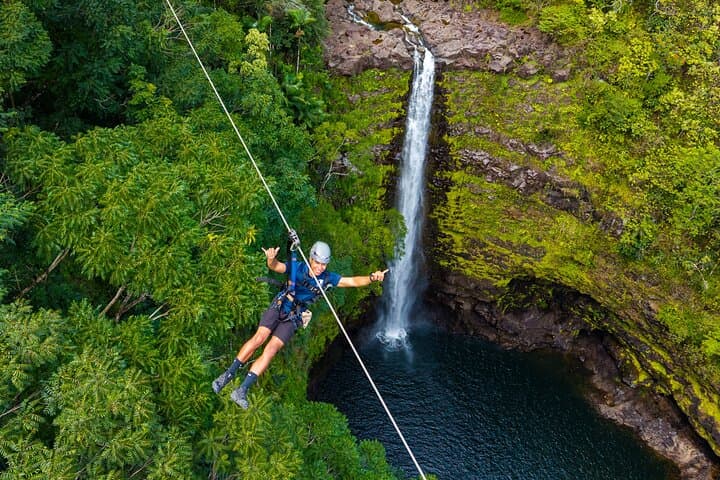 Hilo Waterfall Zipline at Kolekole Falls — Shore Excursion with Cruise Pickup
