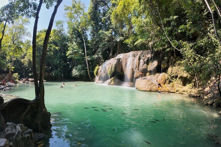 Kanchanaburi Day Tour — Erawan Waterfall & Death Railway: Swim, History, Scenic Train