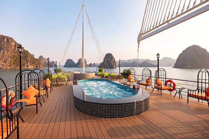 Luxury Day Cruise from Hanoi: Halong Bay Caves, Islands & Swim photo 4