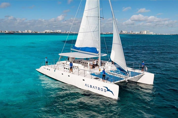 Catamaran Snorkel Trip from Cancun to Isla Mujeres: Reef, Beach Club & Open Bar photo 1