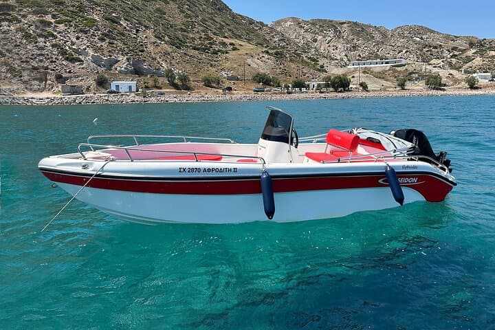 Self-Drive Boat Rental in Milos — Aphrodite II to Kleftiko & Sykia photo 1