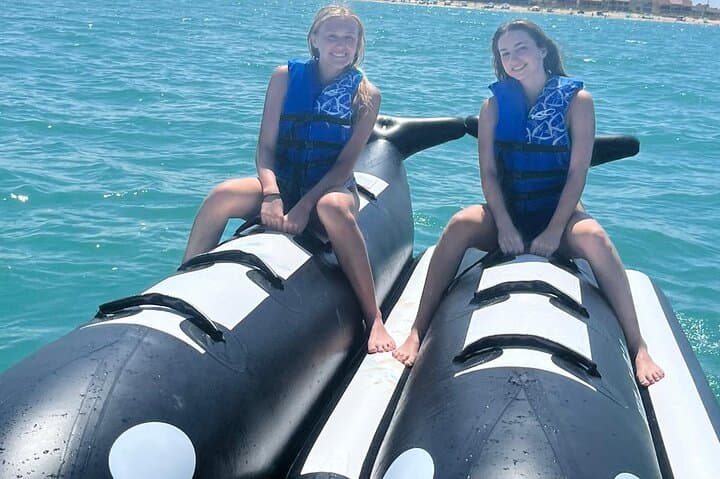 Orca Whale Inflatable Ride on South Padre Island — Tow-Behind Bay Adventure