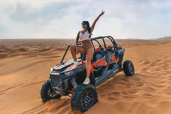 Polaris 1000cc Dune Buggy Adventure at Lahbab Red Dunes — Dubai Desert Drive & Sandboarding