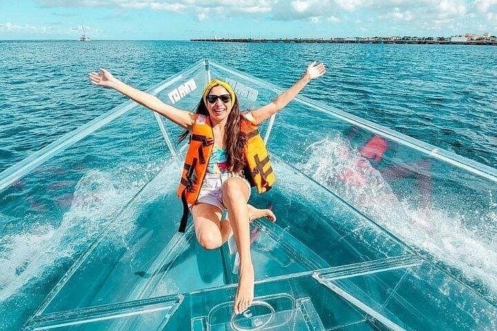 Clear-Hull Boat Tour of Nichupté Lagoon & Cancun Reefs photo 2