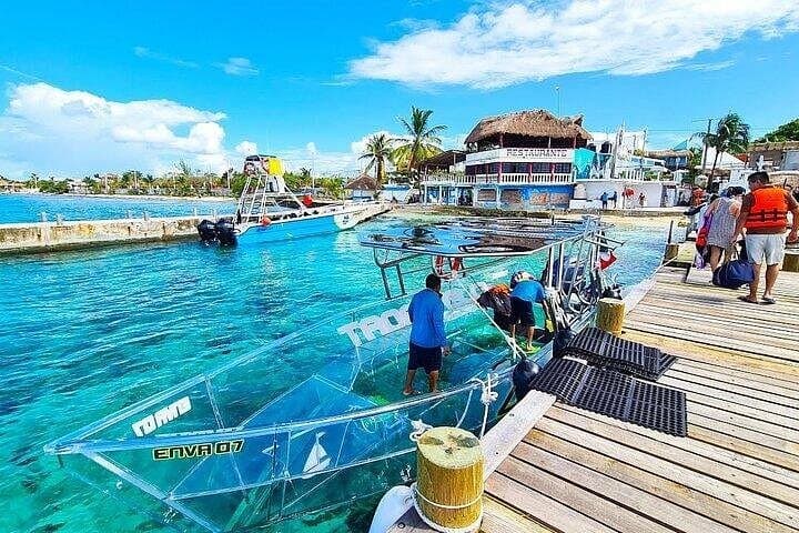 Clear-Hull Boat Tour of Nichupté Lagoon & Cancun Reefs photo 5