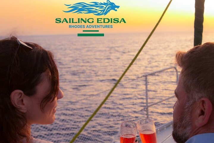Rhodes Private Luxury Sunset Cruise to Kallithea Springs with Wine & Champagne