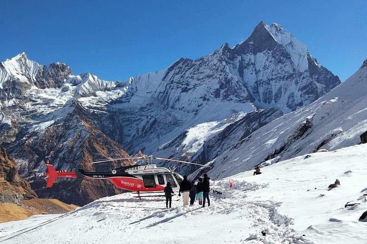 Annapurna in a Day: Helicopter Landing at ABC from Pokhara