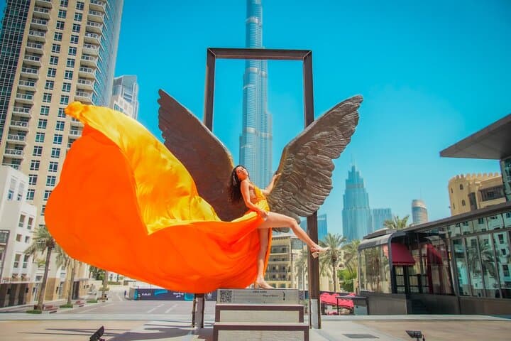Burj Khalifa Flying Dress Videography: Downtown Dubai Instagram Shoot photo 3
