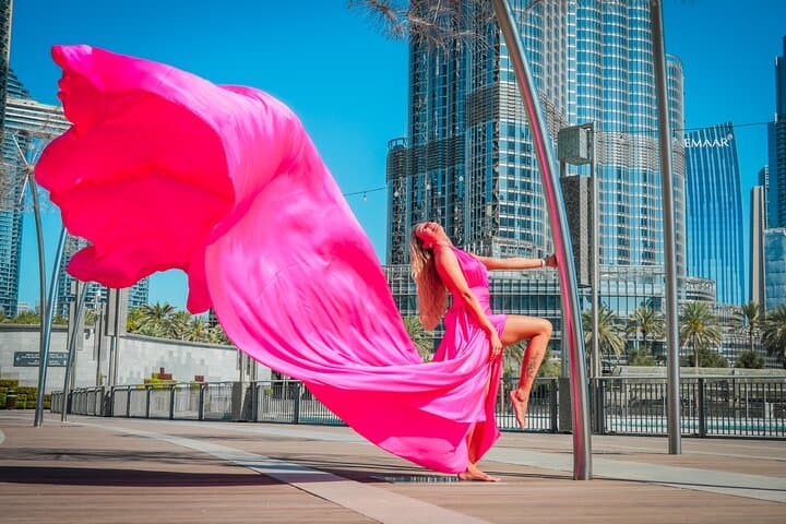 Burj Khalifa Flying Dress Videography: Downtown Dubai Instagram Shoot photo 4