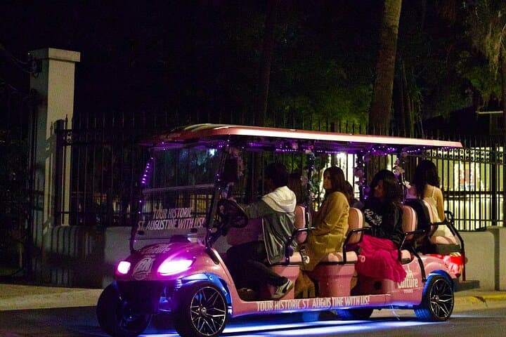 Haunted in Pink Ghost Tour St. Augustine: Nighttime Golf Cart Paranormal Experience