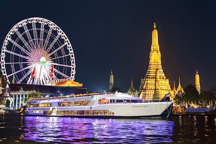 White Orchid Chao Phraya Dinner Cruise in Bangkok: Night Buffet & Live Thai Show