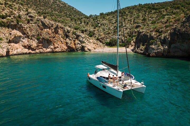 Nafplio Catamaran Cruise: Romvi & Daskalio Semi-Private Sail with Local Treats
