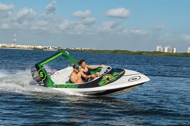 Drive a Speedboat Through Nichupté Lagoon and Snorkel El Meco Reef — Cancun Jungle Tour photo 3