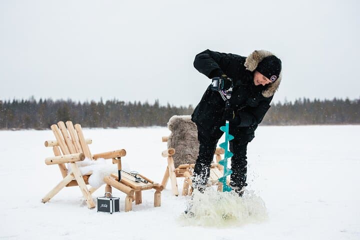 Lapland ICEBREAKER: VIP Ice Fishing, Snowmobile Ride & Glass Igloo Lunch near Rovaniemi photo 1