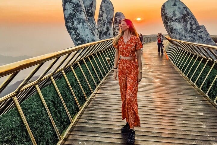 Sunset at Golden Bridge: Ba Na Hills Private Evening Tour with Cable Car & Dinner photo 2