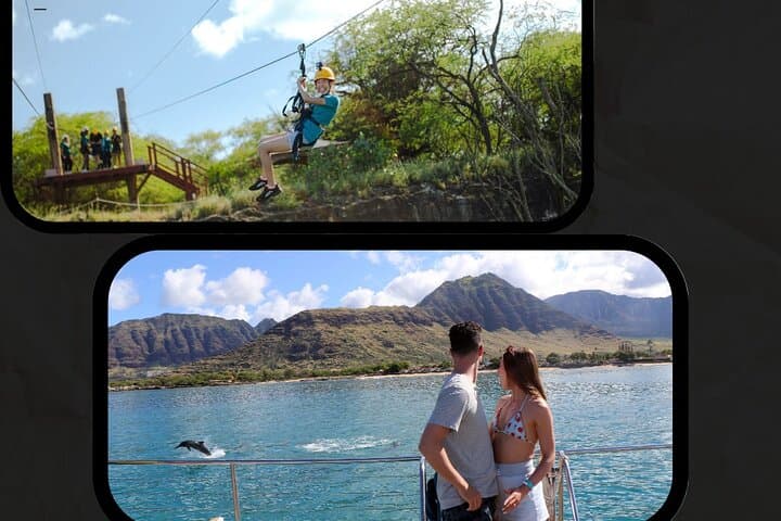Zipline and Dolphin-Watching Snorkel Adventure in West Oahu — Coral Crater to Ko Olina photo 1