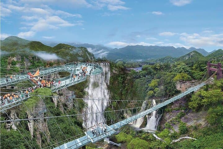 Gulong Gorge Skywalk, Waterfall & Rafting Day Trip from Dongguan