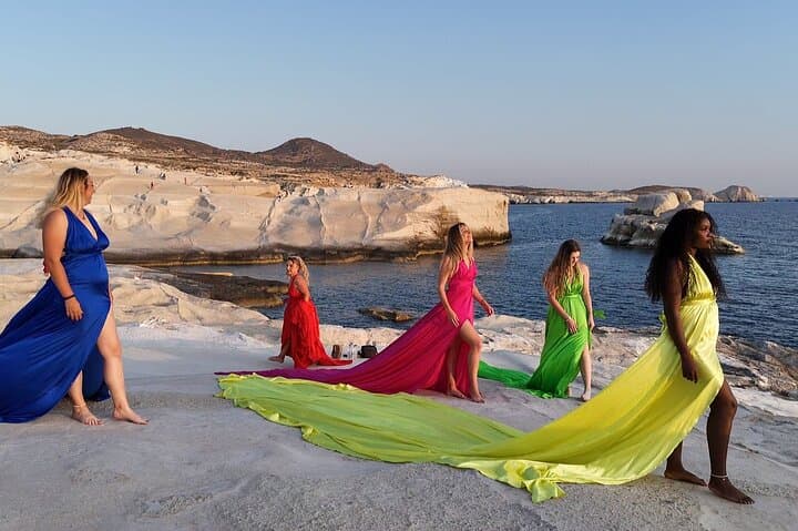 Flying Dress Photoshoot at Sarakiniko, Milos — Capture the Lunar Coast photo 6