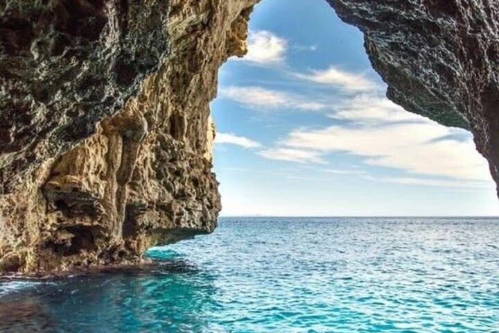 Pirate Caves & Blue Lagoon Boat Trip in Paros: Snorkel, Swim, Sip Local Wine