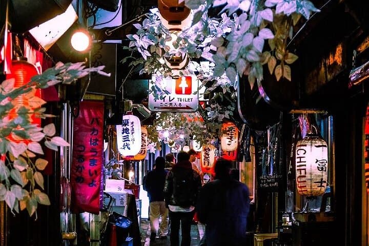 Shinjuku Night Walk: Local-Led Alleyways, Godzilla & Yakitori