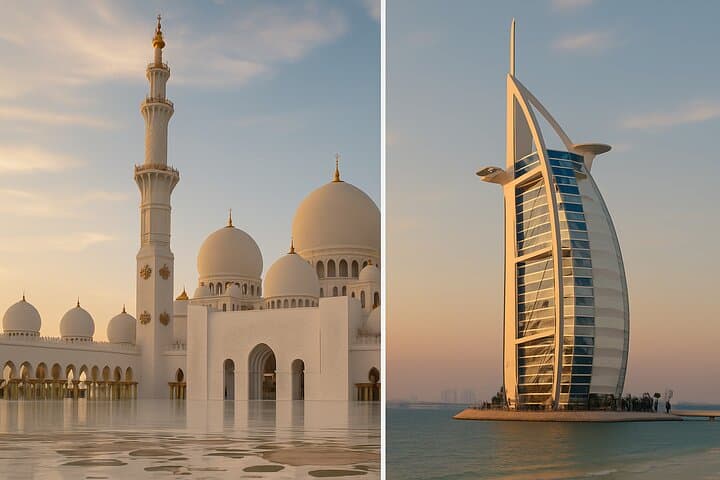 Two-Day Abu Dhabi & Dubai Sightseeing: Sheikh Zayed Mosque to Burj Khalifa