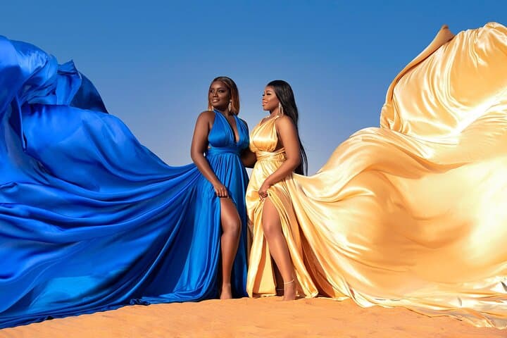 Flying Dress Photoshoot Dubai: Desert, Beach & Skyline Editorial Session