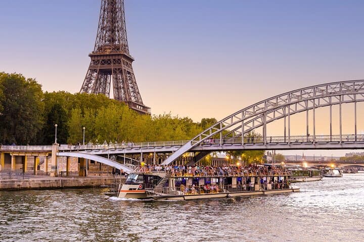 Seine River 1-Hour Cruise from Eiffel Tower — Flexible Tickets & Multilingual Audio