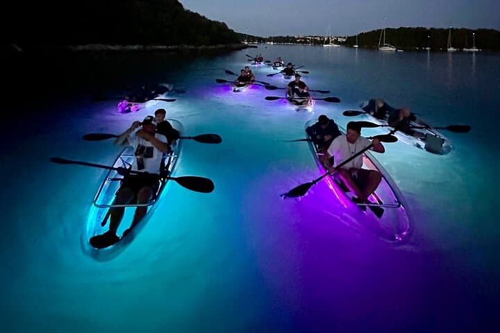 Clear Kayak Glow Night Tour in Pula — Transparent Kayaks & LED Underwater Views