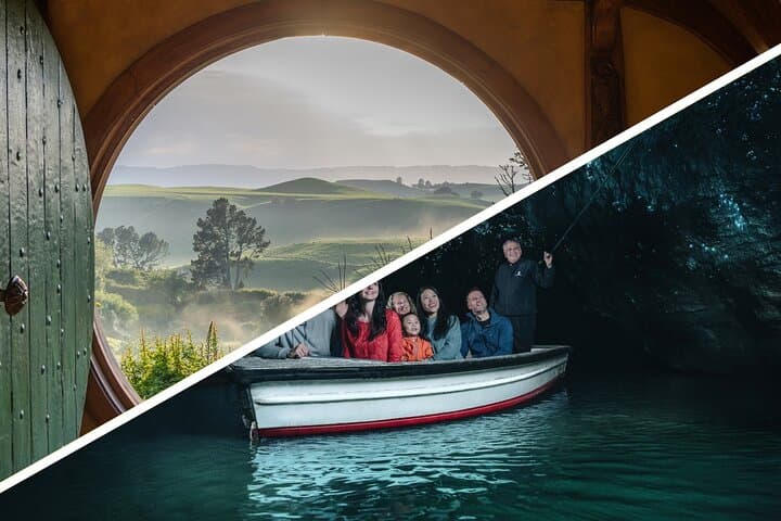 Waitomo Glowworm Caves & Hobbiton Small-Group Tour from Auckland (Inc. Lunch)