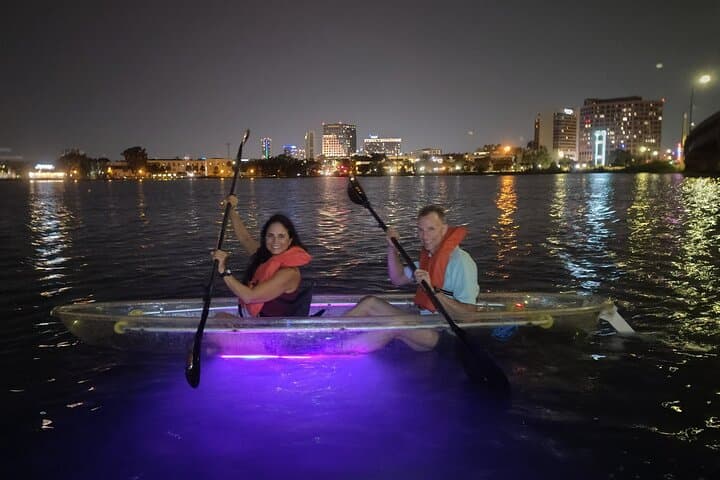 Orlando LED Glow Sunset Paddle: Clear Kayak & Champagne on Lake Ivanhoe photo 3