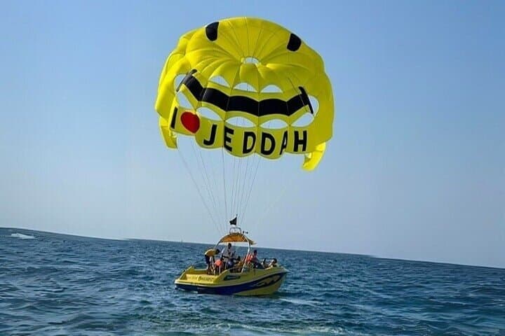 Parasail Over Jeddah: Red Sea Parachute Experience from Al Bayada Island
