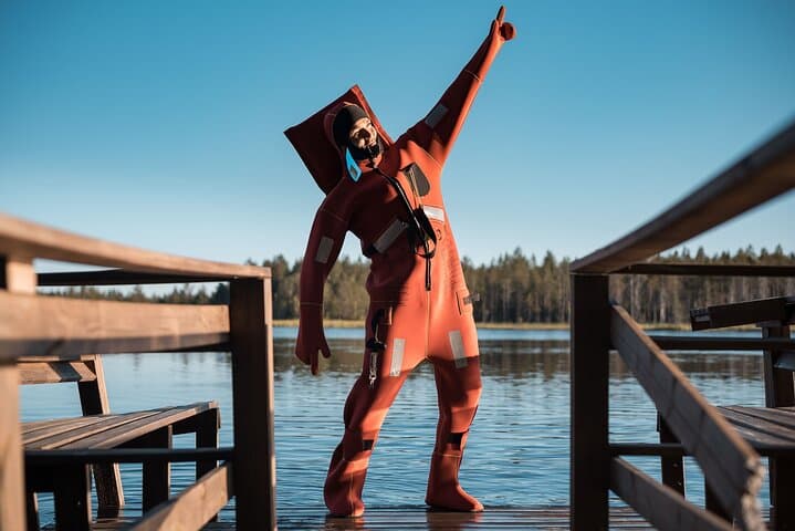 Autumn Lake Floating in Rovaniemi: Daytime Arctic Survival-Suit Experience