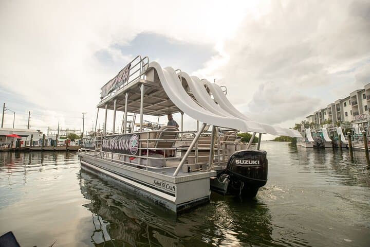 Key West Pontoon Boat Rental with Slides and Optional Captain