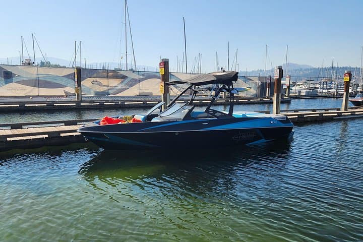 Axis T22 Wake Surfing on Okanagan Lake — Full-Day Boat Rental in Kelowna photo 1