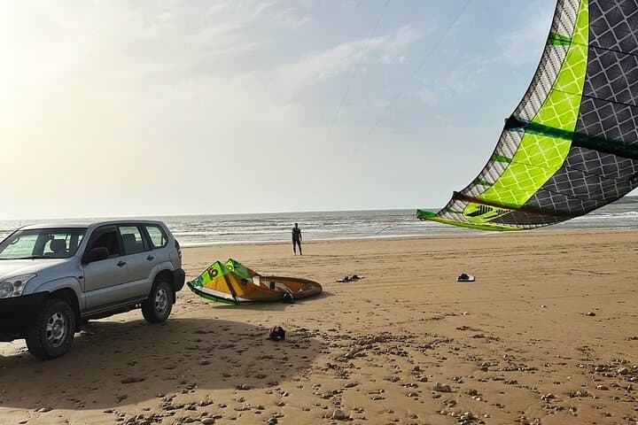 Essaouira Kitesurfing Lessons on Second Beach — Private 4x4 Experience