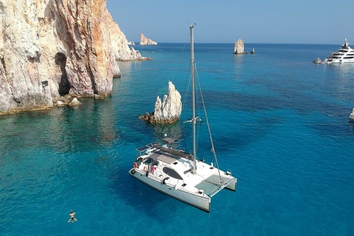 Full-Day Catamaran to Kleftiko & Polyaigos — Milos Sailing and Snorkel Adventure