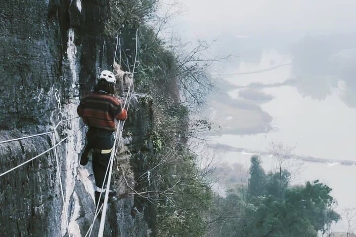 Yangshuo Rock Climbing, Via Ferrata & Yuanheping River Tracing — Full-Day Adventure