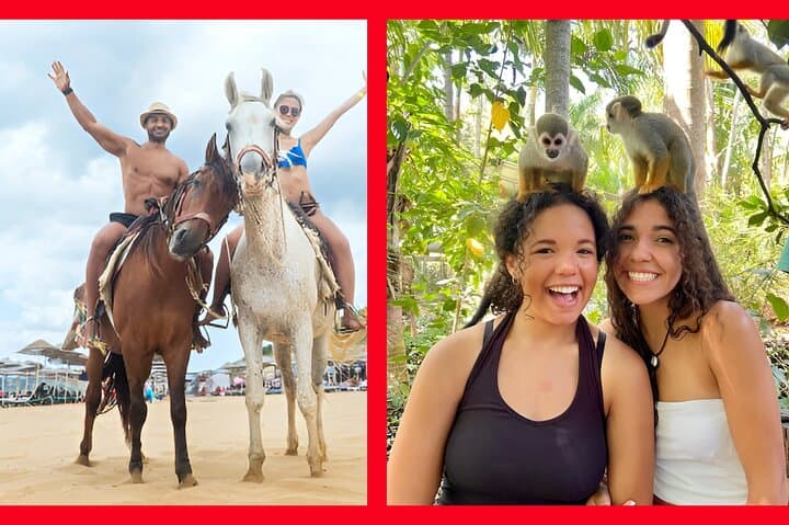 Horseback Ride and Monkey Encounter in Puerto Plata: Beach & Monkey Jungle Combo