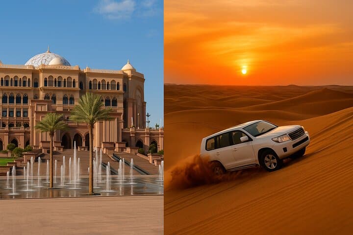 Abu Dhabi City Tour and Evening Desert Safari with BBQ Dinner