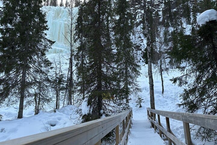 Korouoma Canyon Private Hike: Frozen Waterfalls & Finnish Campfire Experience